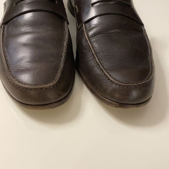 Emenegildo Zegna Chocolate Brown Leather Moccasin Loafers - Picture 5 of 14